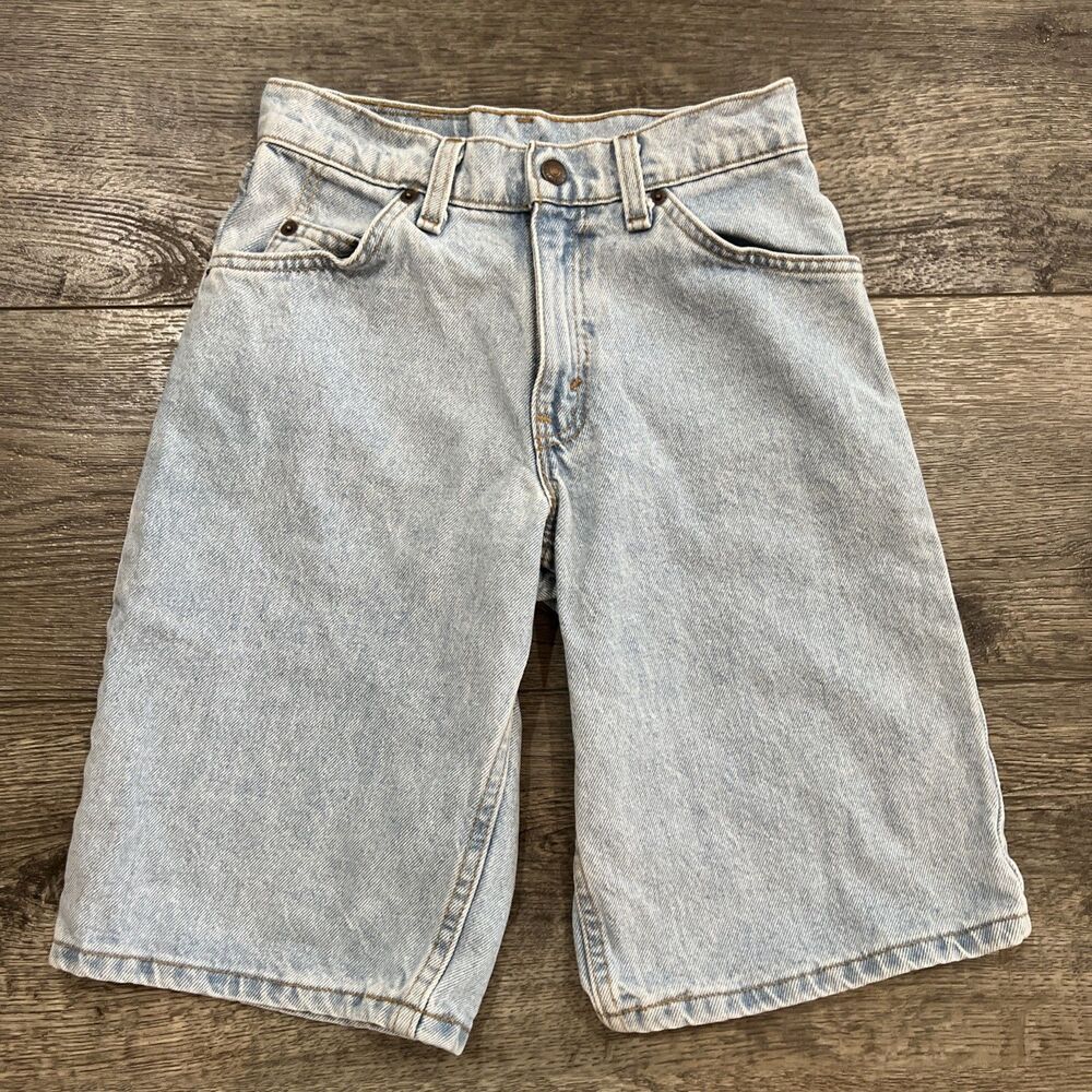 Vintage 90s Levi’s 560 Loose Fit Orange Tab Shorts Jorts USA Kids 12 Women’s XXS